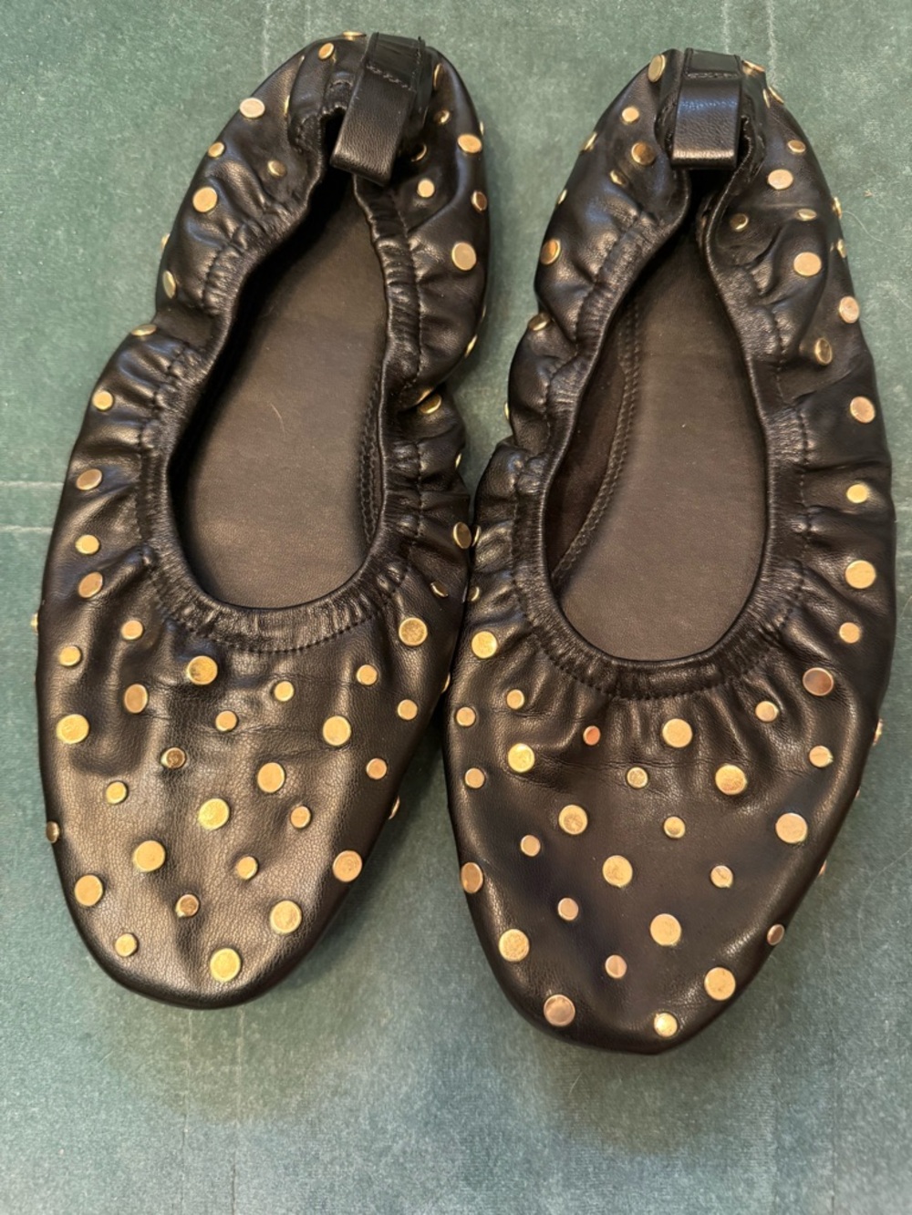 H&M Black Ballet Flats with Gold Studs - EU size 39 (8.5 US)